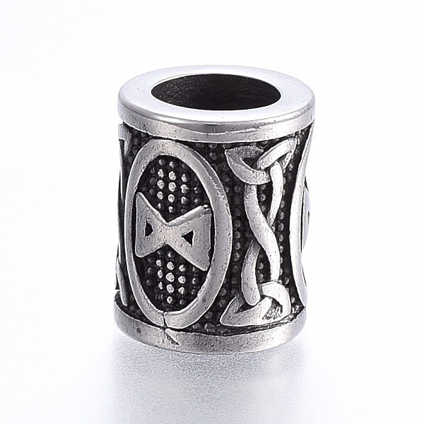 PandaHall 304 Stainless Steel Beads, Viking Runes Beads for Hair Beards, Dreadlocks Hair Braiding, Column with Rune/Futhark/Futhorc, Antique...
PandaHall 304 Stainless Steel Beads, Viking Runes Beads for Hair Beards, Dreadlocks Hair Braiding, Column with Rune/Futhark/Futhorc, Antique...