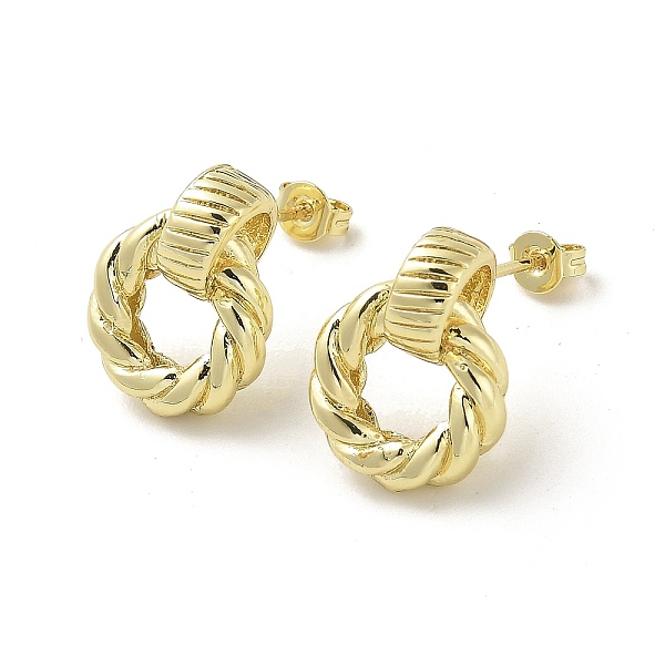 PandaHall Twist Donut Rack Plating Brass Stud Earrings, Cadmium Free & Lead Free, Real 18K Gold Plated, 17.5x14mm Brass Donut
PandaHall Twist Donut Rack Plating Brass Stud Earrings, Cadmium Free & Lead Free, Real 18K Gold Plated, 17.5x14mm Brass Donut
