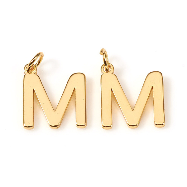 PandaHall Brass Charms, with Jump Rings, Letter, Real 18K Gold Plated, Letter.M, M: 10x9x1mm, Hole: 2.5mm Brass Letter M
PandaHall Brass Charms, with Jump Rings, Letter, Real 18K Gold Plated, Letter.M, M: 10x9x1mm, Hole: 2.5mm Brass Letter M