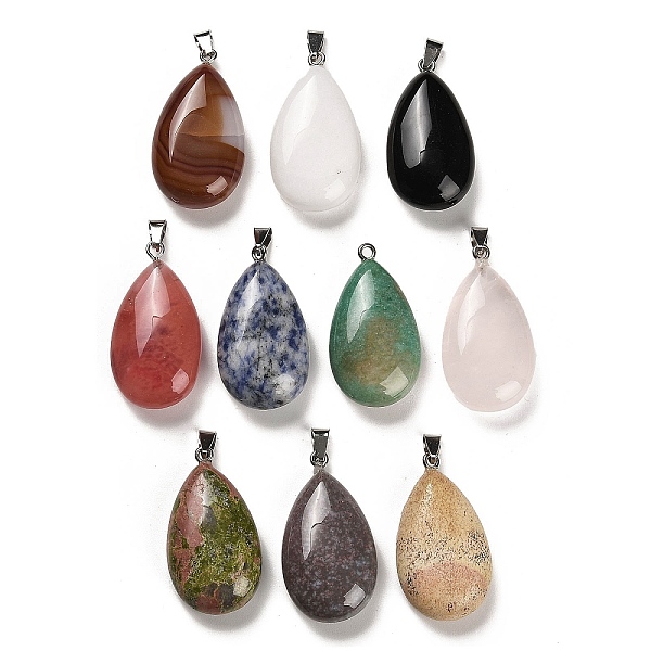 PandaHall Natural & Synthetic Mixed Gemstone Pendants, Teardrop Charms with Platinum Plated Iron Snap on Bails, 43~45x23~24x12~13mm, Hole...
PandaHall Natural & Synthetic Mixed Gemstone Pendants, Teardrop Charms with Platinum Plated Iron Snap on Bails, 43~45x23~24x12~13mm, Hole...