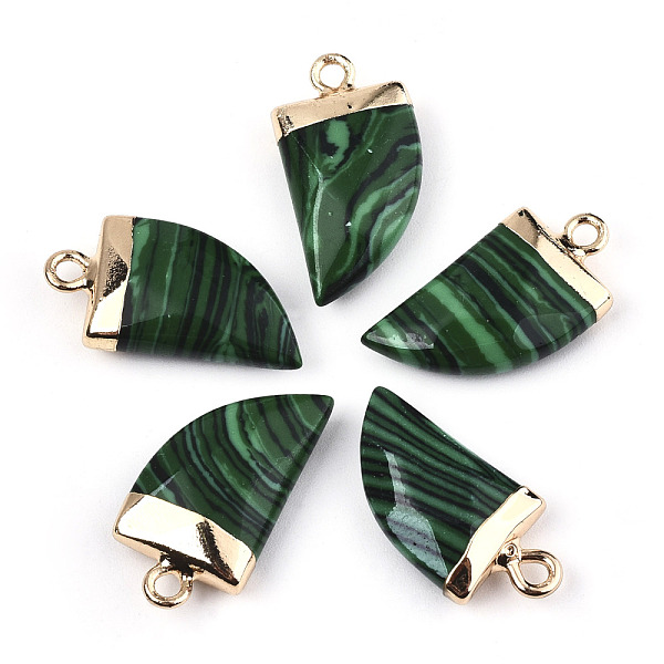PandaHall Synthetic Malachite Pendants, Top Light Gold Plated, with Iron Loop, Scabbard, Faceted, 20x10.5x5mm, Hole: 1.8mm Malachite Horn
PandaHall Synthetic Malachite Pendants, Top Light Gold Plated, with Iron Loop, Scabbard, Faceted, 20x10.5x5mm, Hole: 1.8mm Malachite Horn