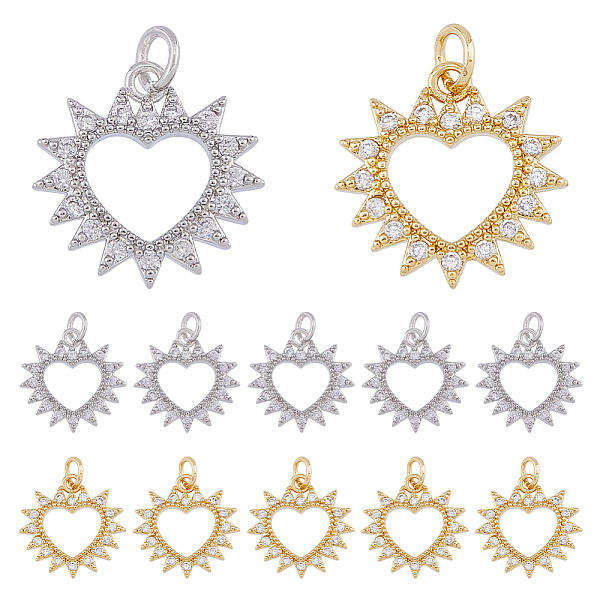 PandaHall DICOSMETIC 12Pcs 2 Colors Brass Micro Pave Clear Cubic Zirconia Pendants, with Jump Ring, Heart Charm, Mixed Color, 17x17x3mm...
PandaHall DICOSMETIC 12Pcs 2 Colors Brass Micro Pave Clear Cubic Zirconia Pendants, with Jump Ring, Heart Charm, Mixed Color, 17x17x3mm...
