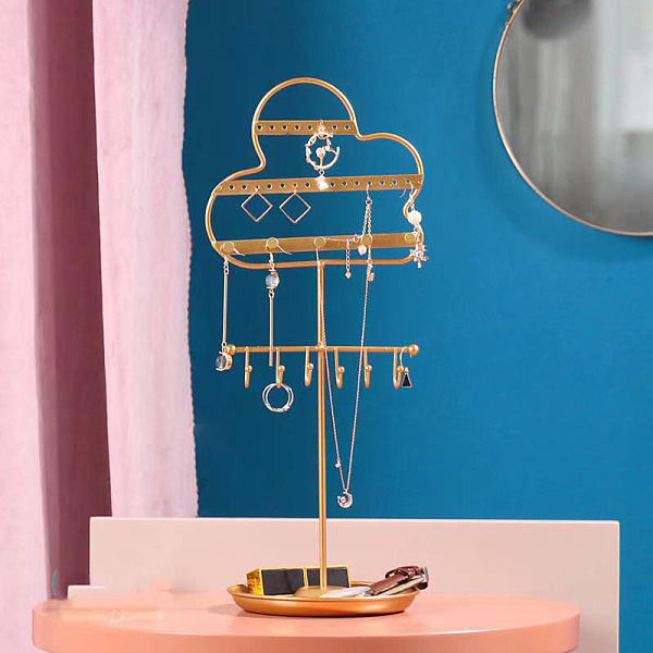 PandaHall Cloud Shape Iron Jewelry Stand Holder, Storage Stand for Ring Earring Necklace Bracelet, for Home Desktop Decoration, Golden...
PandaHall Cloud Shape Iron Jewelry Stand Holder, Storage Stand for Ring Earring Necklace Bracelet, for Home Desktop Decoration, Golden...