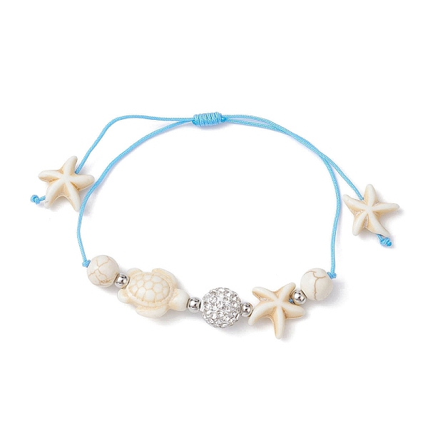 PandaHall Starfish & Turtle Synthetic Turquoise(Dyed & Heated) and Magnesite Braided Bead Bracelets, Adjustable Polymer Clay Rhinestone...
PandaHall Starfish & Turtle Synthetic Turquoise(Dyed & Heated) and Magnesite Braided Bead Bracelets, Adjustable Polymer Clay Rhinestone...
