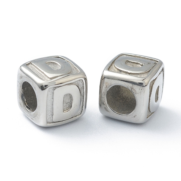 PandaHall 304 Stainless Steel European Beads, Large Hole Beads, Horizontal Hole, Cube with Letter, Stainless Steel Color, Letter.D, 8x8x8mm...
PandaHall 304 Stainless Steel European Beads, Large Hole Beads, Horizontal Hole, Cube with Letter, Stainless Steel Color, Letter.D, 8x8x8mm...
