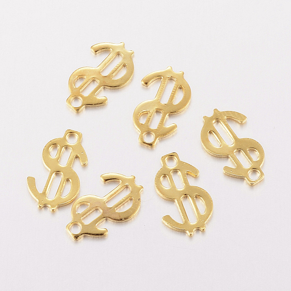 PandaHall 201 Stainless Steel Charms, Dollar, Golden, 11.5x7x0.8mm, Hole: 1mm 201 Stainless Steel Symbol
PandaHall 201 Stainless Steel Charms, Dollar, Golden, 11.5x7x0.8mm, Hole: 1mm 201 Stainless Steel Symbol