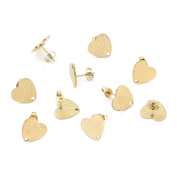 PandaHall Ion Plating(IP) 304 Stainless Steel Stud Earring Findings, with Ear Nuts, Textured Heart, Real 18K Gold Plated, 12x13mm, Hole...
PandaHall Ion Plating(IP) 304 Stainless Steel Stud Earring Findings, with Ear Nuts, Textured Heart, Real 18K Gold Plated, 12x13mm, Hole...