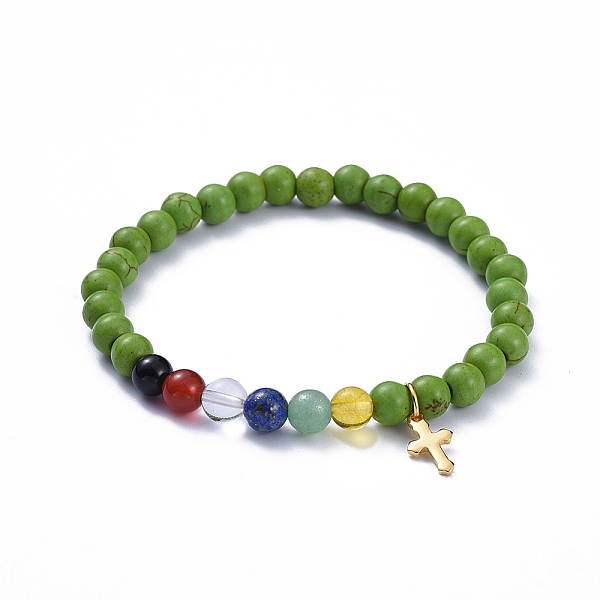 PandaHall Salvation Bracelet, Stretch Charm Bracelets, with Synthetic Turquoise(Dyed) Beads, Natural Gemstone Beads and 304 Stainless Steel..., Green
PandaHall Salvation Bracelet, Stretch Charm Bracelets, with Synthetic Turquoise(Dyed) Beads, Natural Gemstone Beads and 304 Stainless Steel..., Green