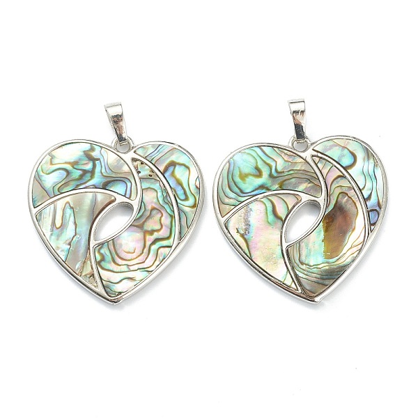 PandaHall Natural Paua Shell Pendants, with Platinum Plated Brass Findings, Heart, 34.5x35x2.5~3mm, Hole: 8x5mm Paua Shell Heart
PandaHall Natural Paua Shell Pendants, with Platinum Plated Brass Findings, Heart, 34.5x35x2.5~3mm, Hole: 8x5mm Paua Shell Heart