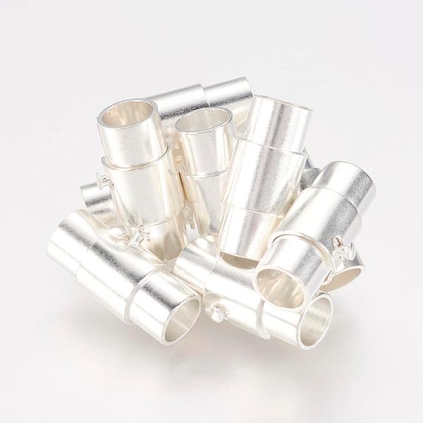 PandaHall Brass Locking Tube Magnetic Clasps, Column, Silver, 15x7mm, Hole: 4.8mm Brass Column
PandaHall Brass Locking Tube Magnetic Clasps, Column, Silver, 15x7mm, Hole: 4.8mm Brass Column