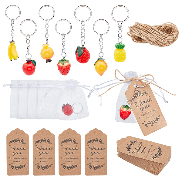 PandaHall 28Pcs 7 Style Fruit Resin Pendants Keychains, with 30Pcs Paper Gift Tags, 30Pcs Organza Gift Bags, Mixed Color, 8.5cm, 88pcs/bag...
PandaHall 28Pcs 7 Style Fruit Resin Pendants Keychains, with 30Pcs Paper Gift Tags, 30Pcs Organza Gift Bags, Mixed Color, 8.5cm, 88pcs/bag...