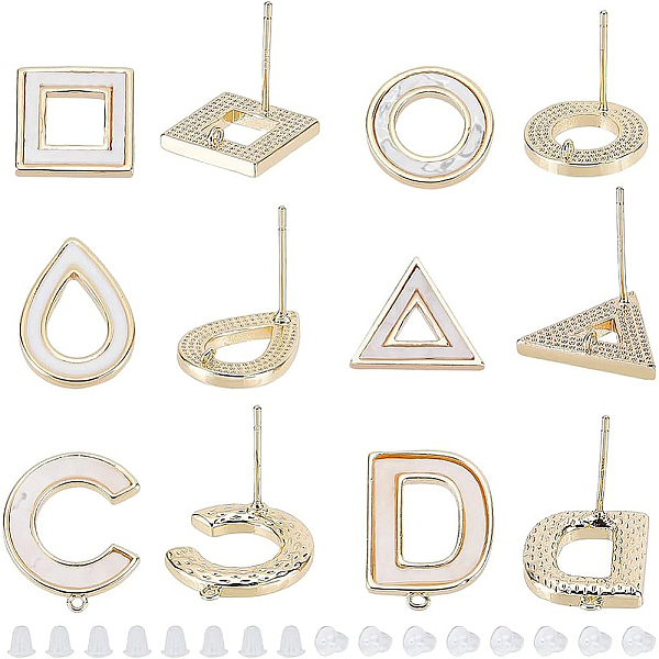 PandaHall BENECREAT 12Pcs 6 Styles Brass Stud Earring Findings, with Shell and Loops, 925 Sterling Silver Pins, Nickel Free, Creamy White...
PandaHall BENECREAT 12Pcs 6 Styles Brass Stud Earring Findings, with Shell and Loops, 925 Sterling Silver Pins, Nickel Free, Creamy White...