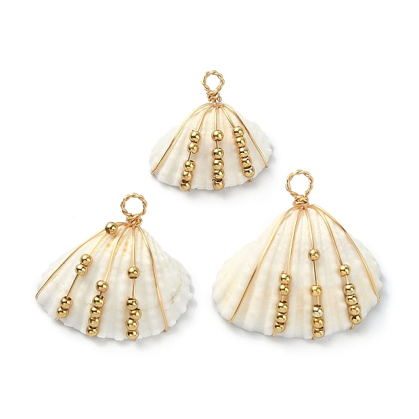 PandaHall Natural Shell Copper Wire Wrapped Pendants, Shell Shaped Charms with Real 18K Gold Plated Brass Beads, Floral White...
PandaHall Natural Shell Copper Wire Wrapped Pendants, Shell Shaped Charms with Real 18K Gold Plated Brass Beads, Floral White...