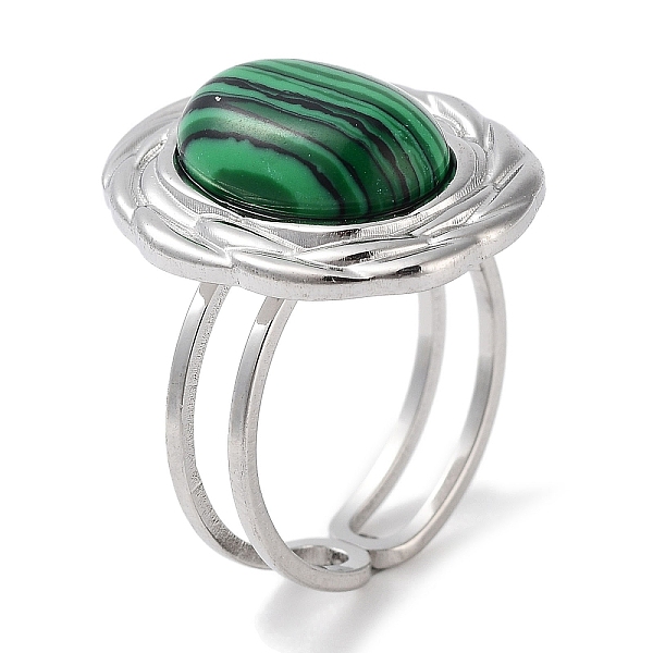 PandaHall 304 Stainless Steel Ring, Adjustable Synthetic Malachite Rings, Oval, 17.5x22mm, Inner Diameter: Adjustable Malachite Oval
PandaHall 304 Stainless Steel Ring, Adjustable Synthetic Malachite Rings, Oval, 17.5x22mm, Inner Diameter: Adjustable Malachite Oval