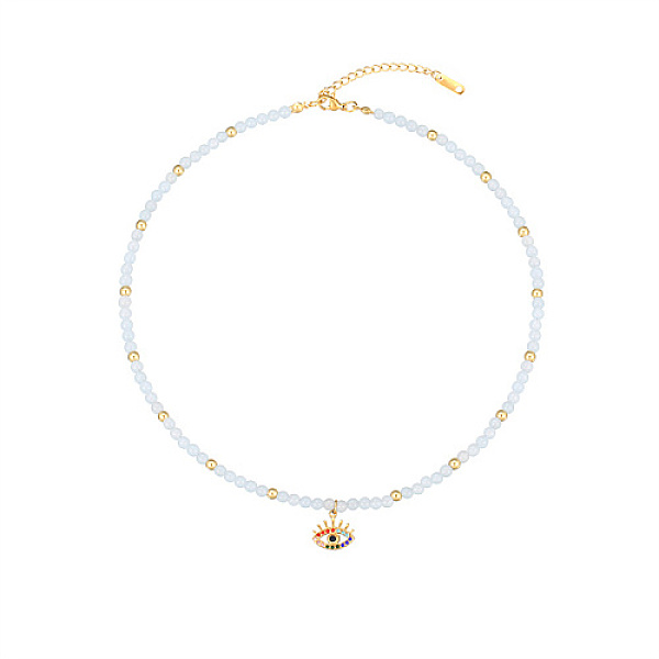 PandaHall Natural Amazonite Beaded Necklaces, with Golden Plated Metal Eye Charms, 15.75 inch(40cm), Charm: 13.7x13.8mm Amazonite Eye
PandaHall Natural Amazonite Beaded Necklaces, with Golden Plated Metal Eye Charms, 15.75 inch(40cm), Charm: 13.7x13.8mm Amazonite Eye