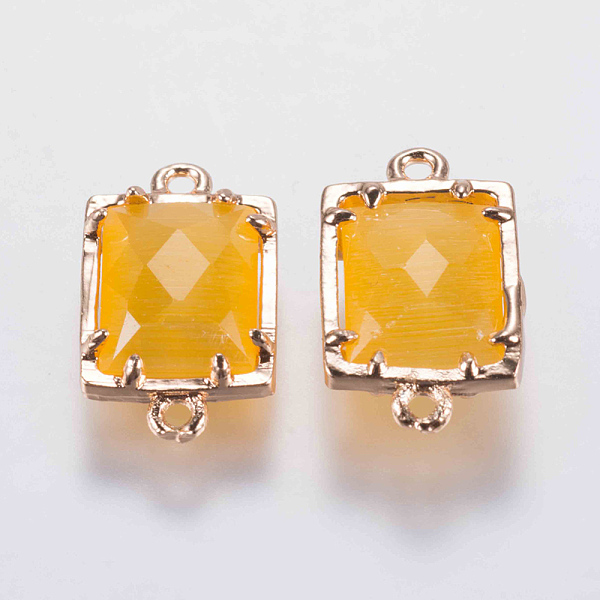 PandaHall Glass Links connectors, with Brass Finding, Faceted, Rectangle, Golden, Gold, 15x9x4mm, Hole: 0.6mm Brass Rectangle Gold
PandaHall Glass Links connectors, with Brass Finding, Faceted, Rectangle, Golden, Gold, 15x9x4mm, Hole: 0.6mm Brass Rectangle Gold