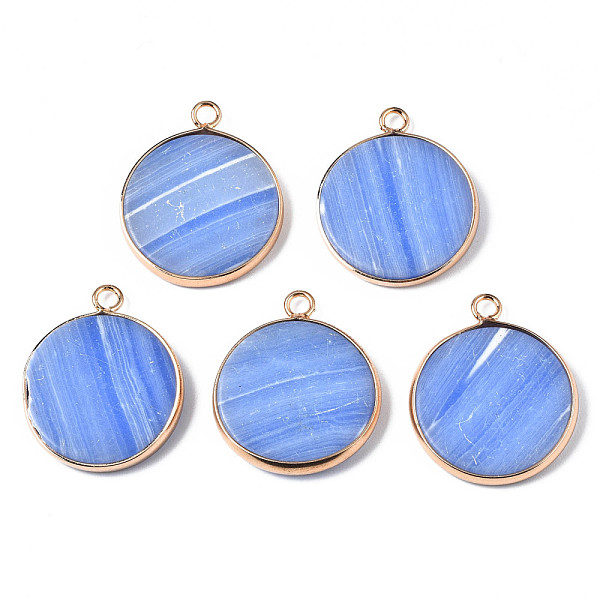 PandaHall Synthetic Sodalite Pendants, with Golden Plated Brass Edge and Loop, Flat Round, 25x21x3.5mm, Hole: 2mm Sodalite Flat Round
PandaHall Synthetic Sodalite Pendants, with Golden Plated Brass Edge and Loop, Flat Round, 25x21x3.5mm, Hole: 2mm Sodalite Flat Round