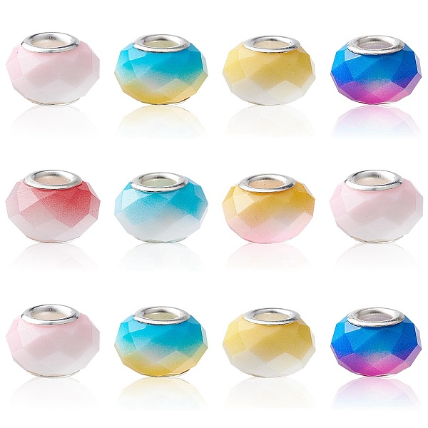 PandaHall 14Pcs 7 Colors Glass European Beads, Large Hole Beads, with Silver Tone Brass Double Cores, Faceted Rondelle, Mixed Color, 14x9mm..., Multicolor
PandaHall 14Pcs 7 Colors Glass European Beads, Large Hole Beads, with Silver Tone Brass Double Cores, Faceted Rondelle, Mixed Color, 14x9mm..., Multicolor