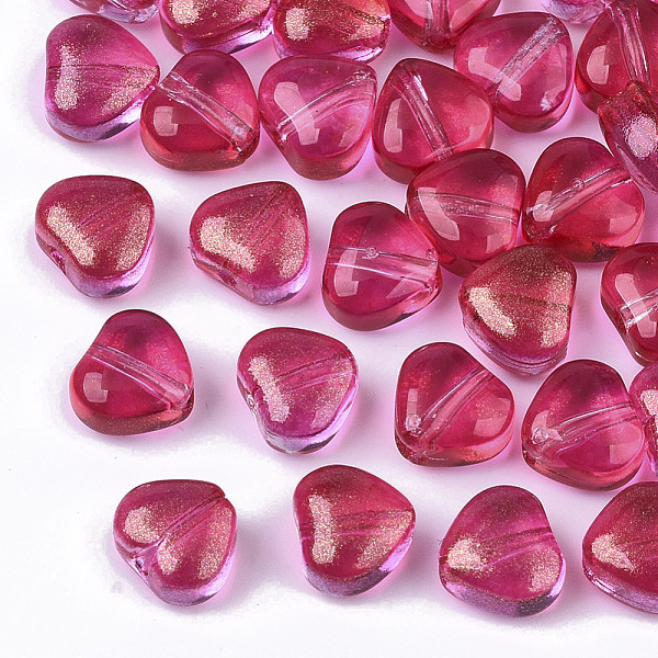 PandaHall Transparent Spray Painted Glass Beads, with Glitter Powder, Heart, Camellia, 6x6x4mm, Hole: 0.9mm Glass Heart Pink
PandaHall Transparent Spray Painted Glass Beads, with Glitter Powder, Heart, Camellia, 6x6x4mm, Hole: 0.9mm Glass Heart Pink