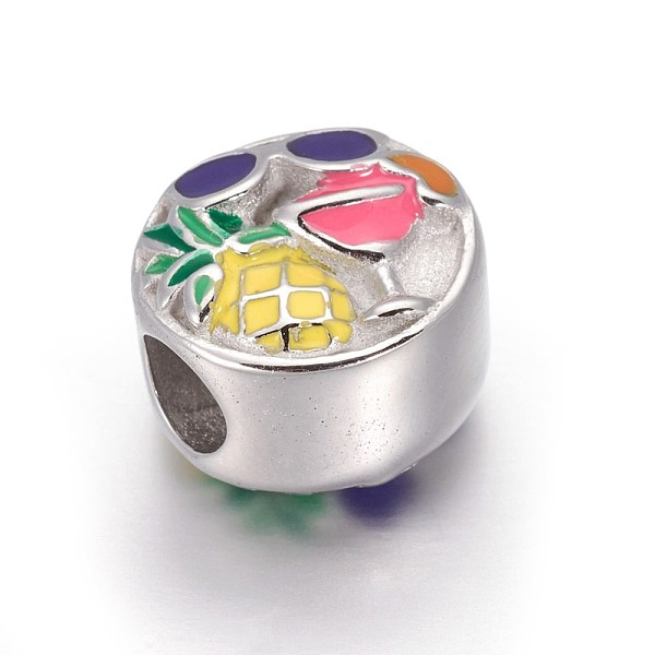 PandaHall 304 Stainless Steel European Beads, with Enamel, Large Hole Beads, Flat Round with Glasses & Drink & Pineapple, Stainless Steel...
PandaHall 304 Stainless Steel European Beads, with Enamel, Large Hole Beads, Flat Round with Glasses & Drink & Pineapple, Stainless Steel...