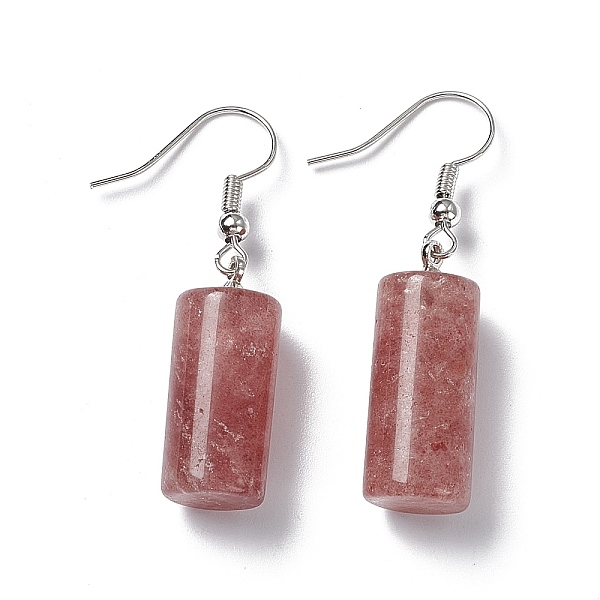 PandaHall Natural Strawberry Quartz Cylindrical Dangle Earrings, Platinum Brass Jewelry for Women, 42mm, Pin: 0.7mm Strawberry Quartz
PandaHall Natural Strawberry Quartz Cylindrical Dangle Earrings, Platinum Brass Jewelry for Women, 42mm, Pin: 0.7mm Strawberry Quartz