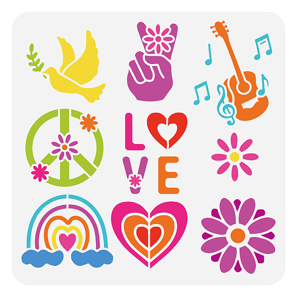 PandaHall FINGERINSPIRE Hip Hop Stencil for Painting 11.8x11.8inch Large Guitar Music Note Stencil Flowers Dove of Peace Drawing Template...
PandaHall FINGERINSPIRE Hip Hop Stencil for Painting 11.8x11.8inch Large Guitar Music Note Stencil Flowers Dove of Peace Drawing Template...