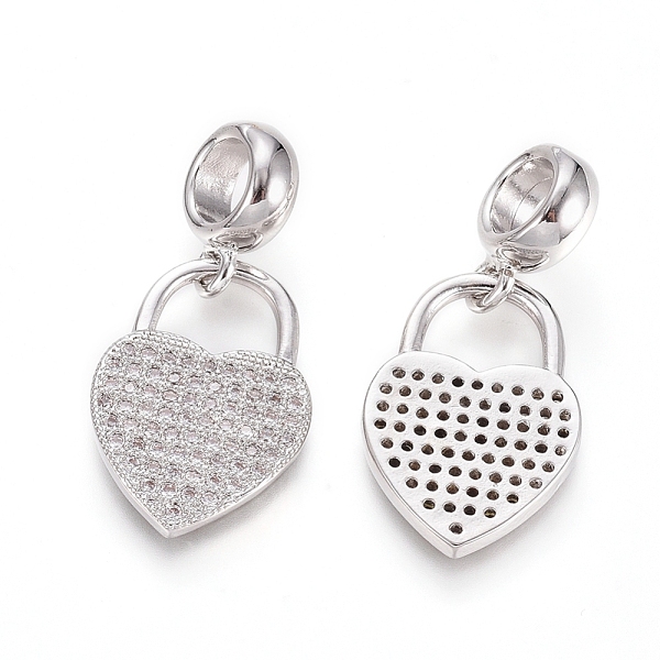 PandaHall Brass Micro Pave Clear Cubic Zirconia European Dangle Charms, Large Hole Pendants, Heart Lock, Platinum, 27mm, Hole: 5mm, Heart...
PandaHall Brass Micro Pave Clear Cubic Zirconia European Dangle Charms, Large Hole Pendants, Heart Lock, Platinum, 27mm, Hole: 5mm, Heart...
