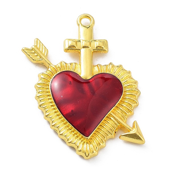 PandaHall Alloy Enamel Pendants, Golden, One Arrow Through the Heart Charm, Golden, 39x38x4.5mm, Hole: 2mm Alloy+Enamel Heart Red
PandaHall Alloy Enamel Pendants, Golden, One Arrow Through the Heart Charm, Golden, 39x38x4.5mm, Hole: 2mm Alloy+Enamel Heart Red