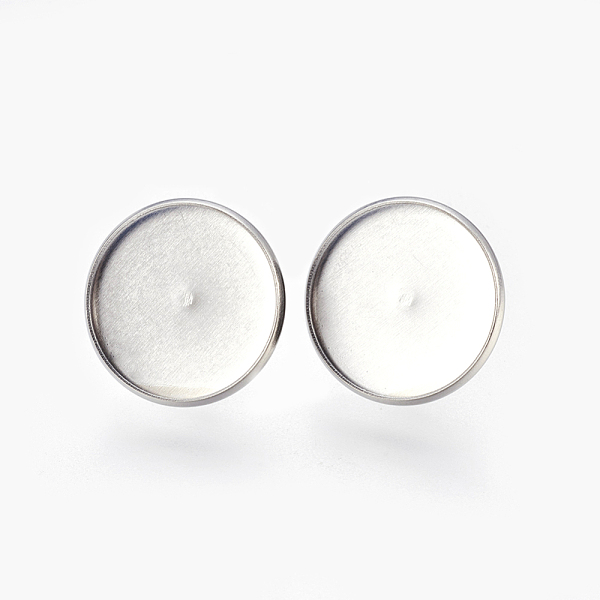 PandaHall Eco-Friendly 316 Surgical Stainless Steel Stud Earring Settings, Flat Round, Stainless Steel Color, Tray: 16mm, 18x2mm, Pin: 0.7mm...
PandaHall Eco-Friendly 316 Surgical Stainless Steel Stud Earring Settings, Flat Round, Stainless Steel Color, Tray: 16mm, 18x2mm, Pin: 0.7mm...
