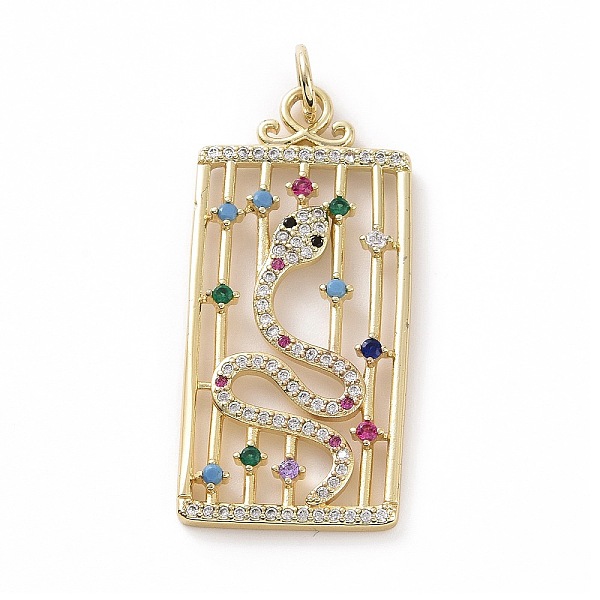 PandaHall Brass Micro Pave Colorful Cubic Zirconia Pendants, Real 18K Gold Plated, with Jump Ring, Rectangle Charms, Snake, 40.5x19x2mm...
PandaHall Brass Micro Pave Colorful Cubic Zirconia Pendants, Real 18K Gold Plated, with Jump Ring, Rectangle Charms, Snake, 40.5x19x2mm...