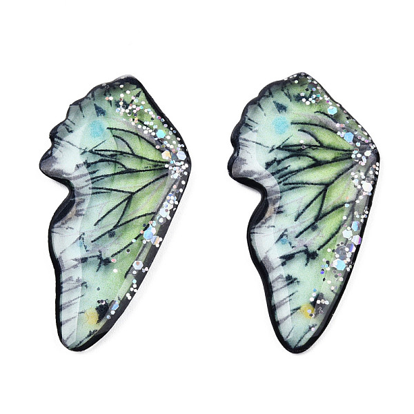 PandaHall Transparent Epoxy Resin Cabochons, Double-Sided, with Sequins, Wing, Aquamarine, 34x17x3mm Epoxy Resin Wing Green
PandaHall Transparent Epoxy Resin Cabochons, Double-Sided, with Sequins, Wing, Aquamarine, 34x17x3mm Epoxy Resin Wing Green