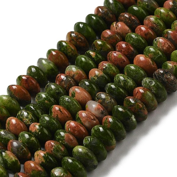 PandaHall Natural Unakite Beads Strands, Saucer Beads, Rondelle, 6.5x3mm, Hole: 1mm, about 118~119pcs/strand, 15.35''(39cm) Unakite Rondelle
PandaHall Natural Unakite Beads Strands, Saucer Beads, Rondelle, 6.5x3mm, Hole: 1mm, about 118~119pcs/strand, 15.35''(39cm) Unakite Rondelle