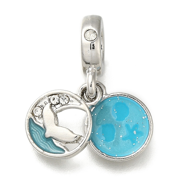 PandaHall Rack Plating Alloy Enamel European Dangle Charms, Summer Whale Tail Large Hole Pendants with Crystal Rhinestone, Platinum, 24.5mm..., Clear
PandaHall Rack Plating Alloy Enamel European Dangle Charms, Summer Whale Tail Large Hole Pendants with Crystal Rhinestone, Platinum, 24.5mm..., Clear