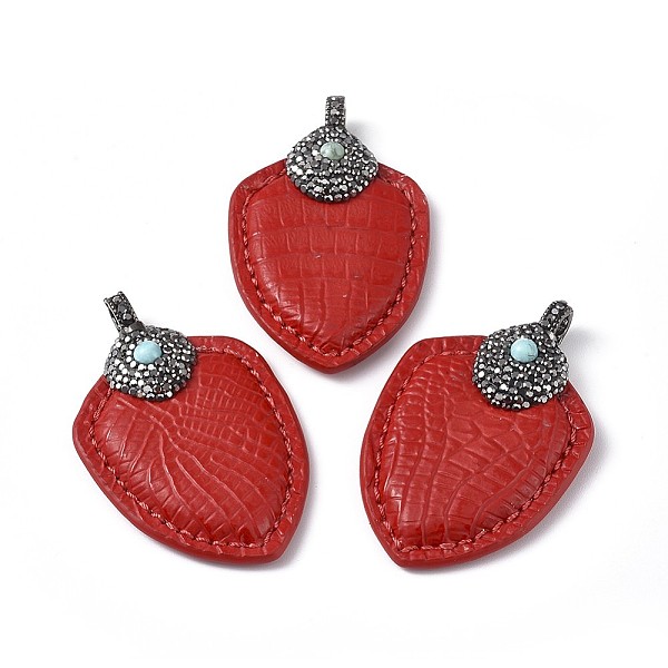 PandaHall Leather Big Pendants, with Natural Howlite and Brass Polymer Clay Rhinestone Findings, Shield, Gunmetal, Red, 58.5x37.5x10.5mm...
PandaHall Leather Big Pendants, with Natural Howlite and Brass Polymer Clay Rhinestone Findings, Shield, Gunmetal, Red, 58.5x37.5x10.5mm...
