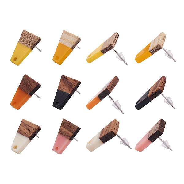 PandaHall Craftdady 12 Pairs 6 Colors Resin & Wood Stud Earring Findings, with 304 Stainless Steel Pins and 30Pcs Plastic Ear Nuts..., Multicolor
PandaHall Craftdady 12 Pairs 6 Colors Resin & Wood Stud Earring Findings, with 304 Stainless Steel Pins and 30Pcs Plastic Ear Nuts..., Multicolor