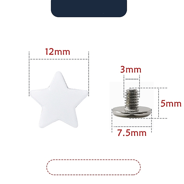 PandaHall Alloy Star Screw Rivets, for Clothes Bag Shoes Leather Craft, White, 12mm Alloy Star White
PandaHall Alloy Star Screw Rivets, for Clothes Bag Shoes Leather Craft, White, 12mm Alloy Star White