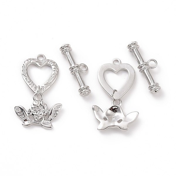 PandaHall Brass Toggle Clasps, Heart with Cupid, Platinum, Bar: 24.5x8x4.5mm, Hole: 2.5mm, Heart: 33x19x2.5mm, hole: 2mm Brass Heart
PandaHall Brass Toggle Clasps, Heart with Cupid, Platinum, Bar: 24.5x8x4.5mm, Hole: 2.5mm, Heart: 33x19x2.5mm, hole: 2mm Brass Heart