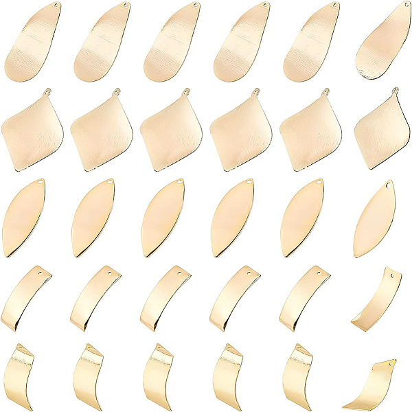 PandaHall BENECREAT 20Pcs 5 Style Brass Pendants, Curved, Rhombus & Teardrop & Rectangle & Horse Eye, Real 18K Gold Plated, 30~38x12~25x1mm...
PandaHall BENECREAT 20Pcs 5 Style Brass Pendants, Curved, Rhombus & Teardrop & Rectangle & Horse Eye, Real 18K Gold Plated, 30~38x12~25x1mm...