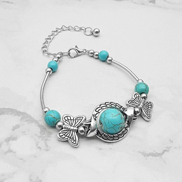 PandaHall Synthetic Turquoise Bead Braceles, with Stainless Steel Beads, Butterfly, No Size Synthetic Turquoise Butterfly
PandaHall Synthetic Turquoise Bead Braceles, with Stainless Steel Beads, Butterfly, No Size Synthetic Turquoise Butterfly