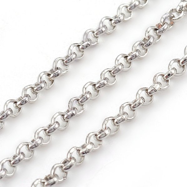 PandaHall Iron Rolo Chains, Belcher Chain, Unwelded, Cadmium Free & Nickel Free & Lead Free, Platinum, 2.5x1mm, about 328.08 Feet(100m)/roll...
PandaHall Iron Rolo Chains, Belcher Chain, Unwelded, Cadmium Free & Nickel Free & Lead Free, Platinum, 2.5x1mm, about 328.08 Feet(100m)/roll...