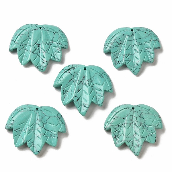 PandaHall Synthetic Blue Turquoise Carved Pendants, Leaf Charms, 43~44x49~50x7~7.5mm, Hole: 1.4mm Synthetic Turquoise Leaf
PandaHall Synthetic Blue Turquoise Carved Pendants, Leaf Charms, 43~44x49~50x7~7.5mm, Hole: 1.4mm Synthetic Turquoise Leaf