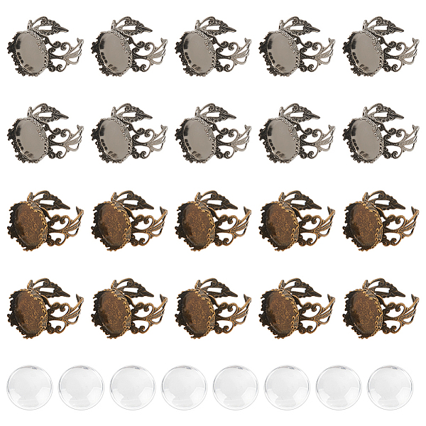 PandaHall 20 Sets 2 Colors Ring Making Kit, 0.71 Inch Brass Adjustable Cabochon Ring Settings Ring Blanks Settings for DIY Ring Making..., Clear
PandaHall 20 Sets 2 Colors Ring Making Kit, 0.71 Inch Brass Adjustable Cabochon Ring Settings Ring Blanks Settings for DIY Ring Making..., Clear