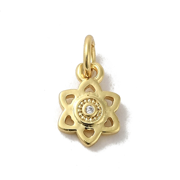 PandaHall Real 18K Gold Plated Brass Pave Cubic Zirconia Pendants, with Jump Rings, Flower, Clear, 10.5x7x1.8mm, Hole: 3mm Brass+Cubic...
PandaHall Real 18K Gold Plated Brass Pave Cubic Zirconia Pendants, with Jump Rings, Flower, Clear, 10.5x7x1.8mm, Hole: 3mm Brass+Cubic...