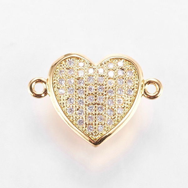 PandaHall Brass Micro Pave Cubic Zirconia Links, Clear, Real 18K Gold Plated, Heart, 12x17.5x5.5mm, Hole: 1mm Brass+Cubic Zirconia Heart...
PandaHall Brass Micro Pave Cubic Zirconia Links, Clear, Real 18K Gold Plated, Heart, 12x17.5x5.5mm, Hole: 1mm Brass+Cubic Zirconia Heart...