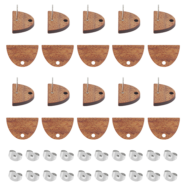 PandaHall Unicraftale 20 Pairs Walnut Wood Half Round Stud Earring Findings, with 40Pcs 304 Stainless Steel Friction Ear Nuts, Peru..., Brown
PandaHall Unicraftale 20 Pairs Walnut Wood Half Round Stud Earring Findings, with 40Pcs 304 Stainless Steel Friction Ear Nuts, Peru..., Brown
