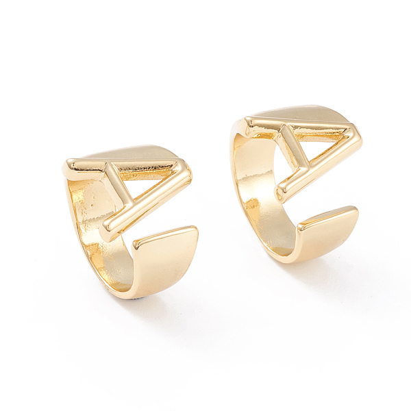PandaHall Brass Cuff Rings, Open Rings, Long-Lasting Plated, Real 18K Gold Plated, Letter.A, Size 6, 17mm Brass Letter A
PandaHall Brass Cuff Rings, Open Rings, Long-Lasting Plated, Real 18K Gold Plated, Letter.A, Size 6, 17mm Brass Letter A