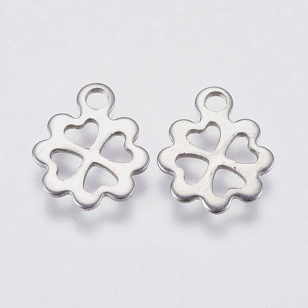 PandaHall 201 Stainless Steel Charms, Hollow Clover, Stainless Steel Color, 12x10x0.8mm, Hole: 2mm 201 Stainless Steel Clover
PandaHall 201 Stainless Steel Charms, Hollow Clover, Stainless Steel Color, 12x10x0.8mm, Hole: 2mm 201 Stainless Steel Clover