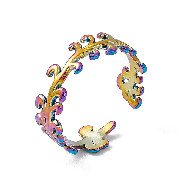 PandaHall Ion Plating(IP) 304 Stainless Steel Leafy Branch Wrap Open Cuff Ring for Women, Rainbow Color, US Size 8 3/4(18.7mm) 304 Stainless...
PandaHall Ion Plating(IP) 304 Stainless Steel Leafy Branch Wrap Open Cuff Ring for Women, Rainbow Color, US Size 8 3/4(18.7mm) 304 Stainless...