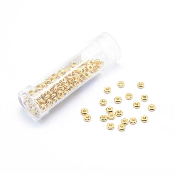 PandaHall Brass Spacers Beads, Real 18K Gold Plated, Flat Round, Lead Free & Cadmium Free & Nickel Free, 3.5x1mm, Hole: 1mm, 200pcs/box...
PandaHall Brass Spacers Beads, Real 18K Gold Plated, Flat Round, Lead Free & Cadmium Free & Nickel Free, 3.5x1mm, Hole: 1mm, 200pcs/box...
