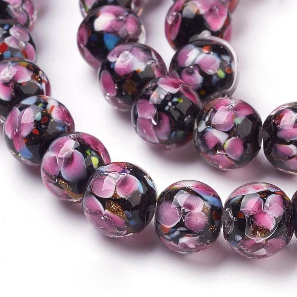 PandaHall Handmade Gold Sand Lampwork Beads Strands, Inner Flower, Round, Flamingo, 8mm, Hole: 2mm, 50pcs/strand, 15.35 inch Lampwork Round..., Pink
PandaHall Handmade Gold Sand Lampwork Beads Strands, Inner Flower, Round, Flamingo, 8mm, Hole: 2mm, 50pcs/strand, 15.35 inch Lampwork Round..., Pink